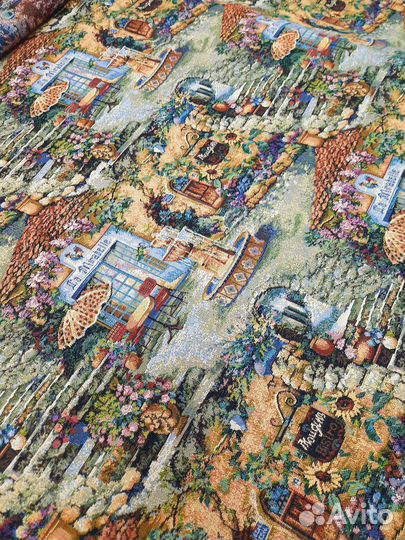 Ткань гобелен Райский Сад с хлопком