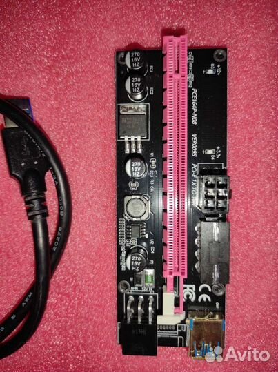 Райзер pci-e ver009s новые молекс, сата, 6pin