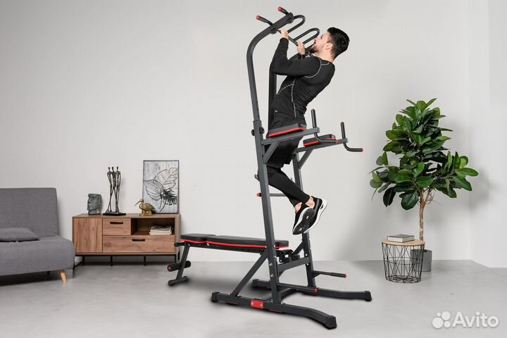 Турник-пресс-брусья со скамьей unix Fit 150P