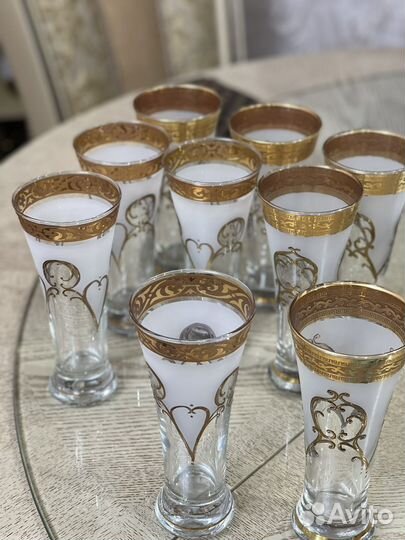 Фужеры Стаканы 9 штук для сока компота