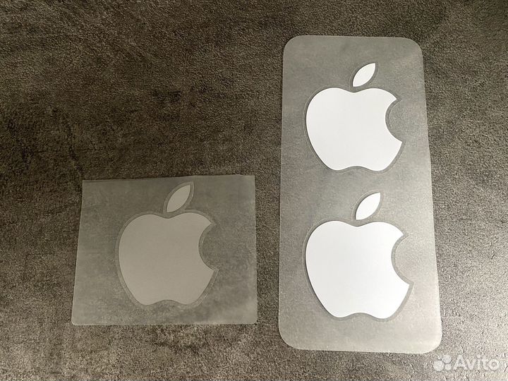Наклейки Apple серые, белые 3 шт