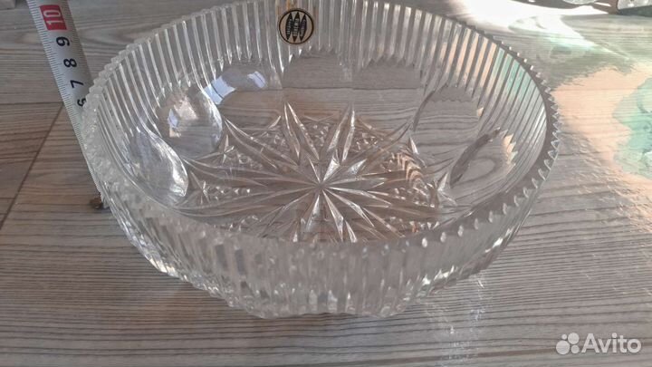 Хрустальная салатница Чехословакия