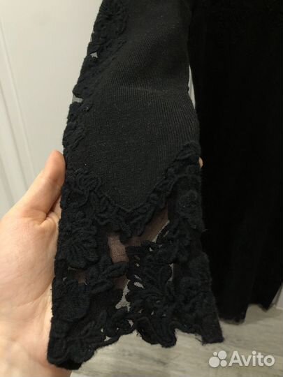 Платье теплое черное valentino италия 44-46 s-m