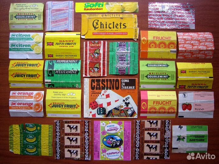 Вкладыши от жвачек, этикетки