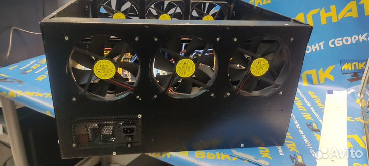 Готовый закрытый риг для майнинга на 6 видеокарт