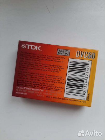 Видеокассета новая tdk dvc 60 min