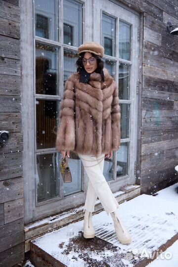 Шуба из меха куницы