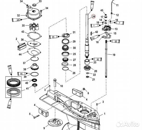 Вертикальный вал Mercury (45-888572)