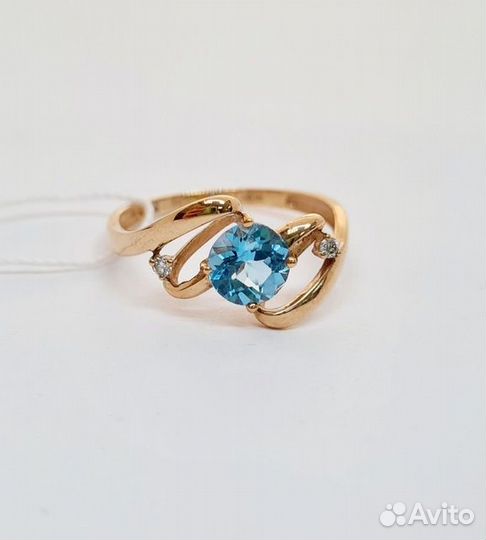 Золотое кольцо с фианитом 16,5р