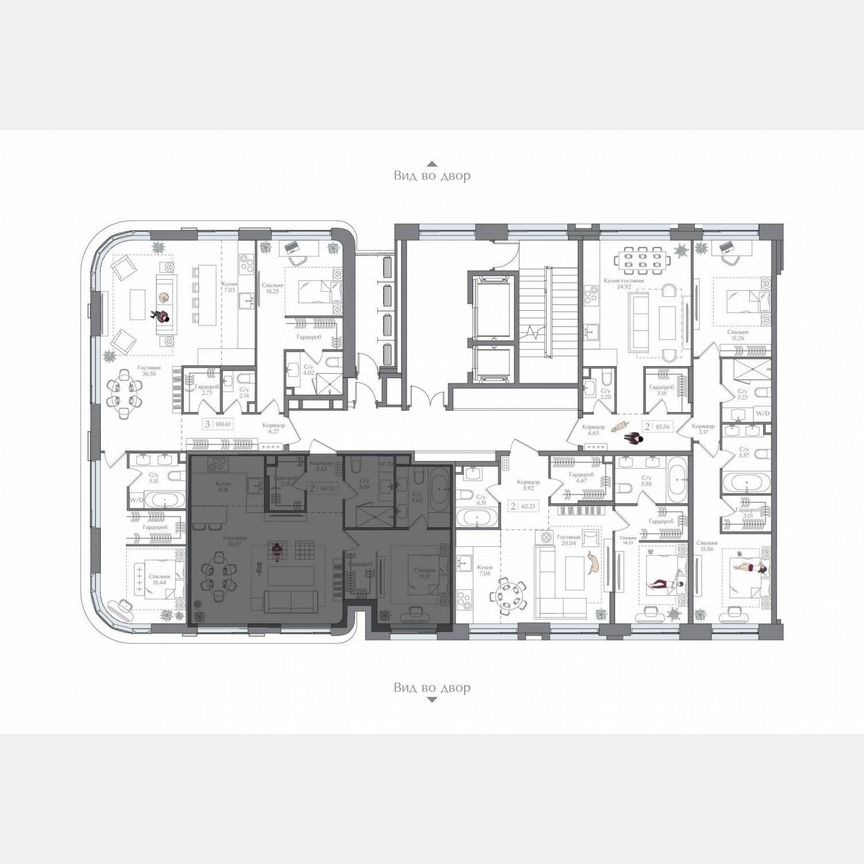 2-к. квартира, 68,5 м², 12/16 эт.