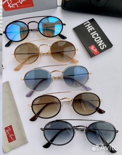 Очки ray ban oval double bridge пепельные