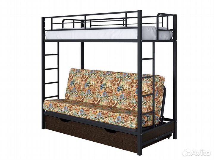 Двухъярусная кровать с диваном нагрузка 180 кг