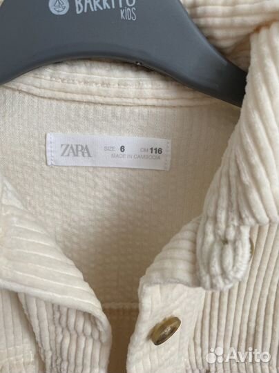 Рубашка вельветовая zara