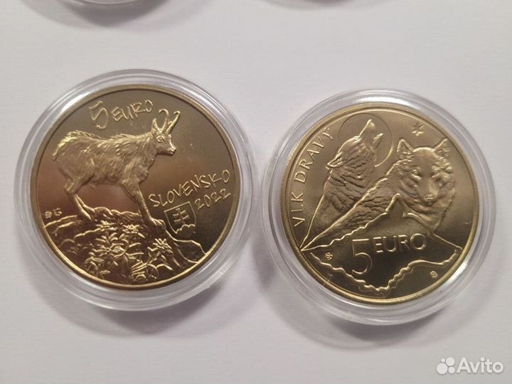 Монеты 5 Евро. Животные