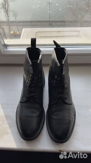 Мужские кожаные ботинки с начесом 45 размер
