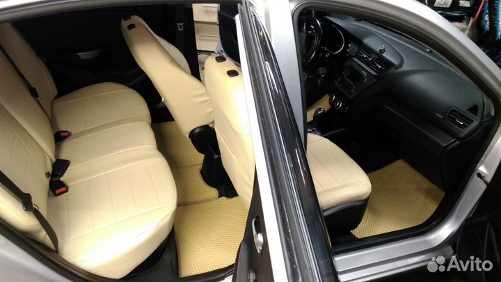 Авточехлы и Эваковрики бежевые Хёндай Солярис