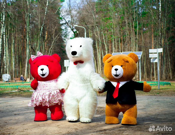 Белый мишка поздравление, медведь Тедди, шары