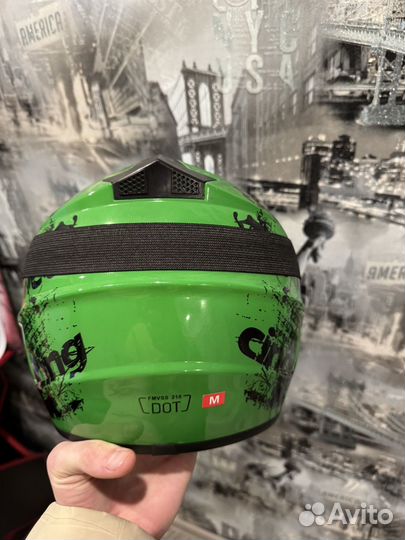 Шлем кроссовый зеленый