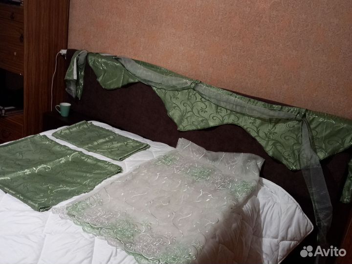 Шторы с тюлью и ломбрикеном