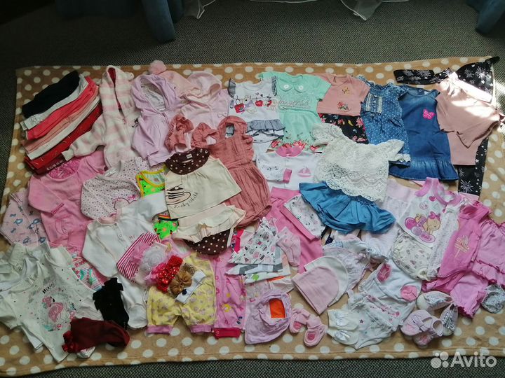 Вещи пакетом для девочки 62-86