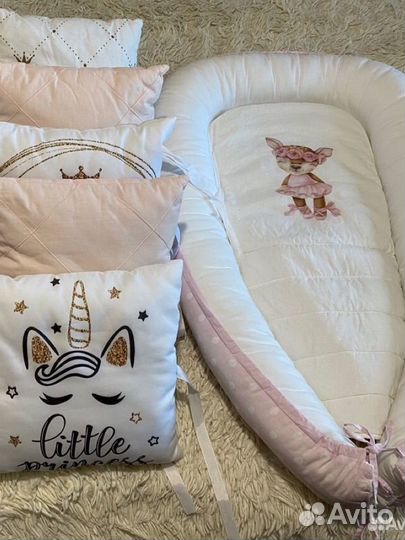 Кокон-гнездышко и бортики в кроватку