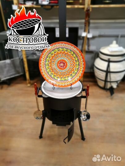 Комплект: Печь с зольником+казан+ляган+аксессуары