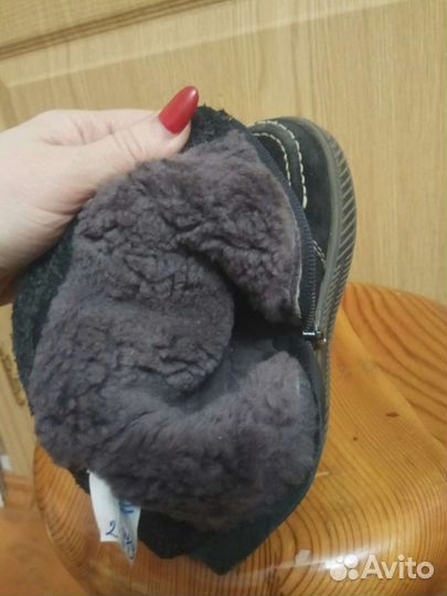 Сапоги замшевые на овчине.Зима р.25