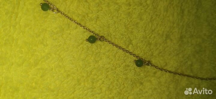 Серебряная цепочка, золочение, с агатами