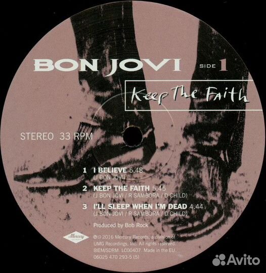 Виниловая пластинка Bon Jovi, Keep The Faith