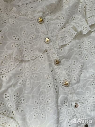 Белая блузка шитье прошва ришелье кружево