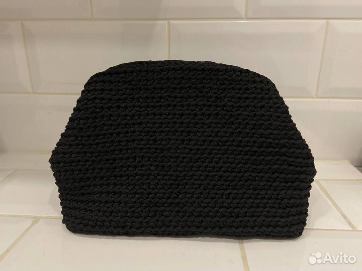 Клатч сумка косметичка вязанная с фермуаром