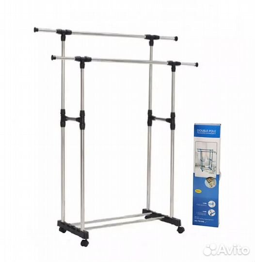 Вешалка напольная для одежды (2 штанги)