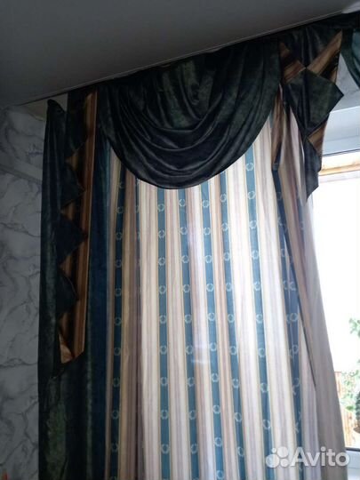Шторы с ламбрекеном бу