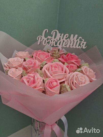 Зефирный букет, зефир, цветы из зефир, подарок