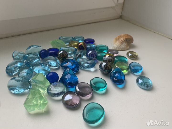 Декор для аквариума, грунт, стеклянные шарики