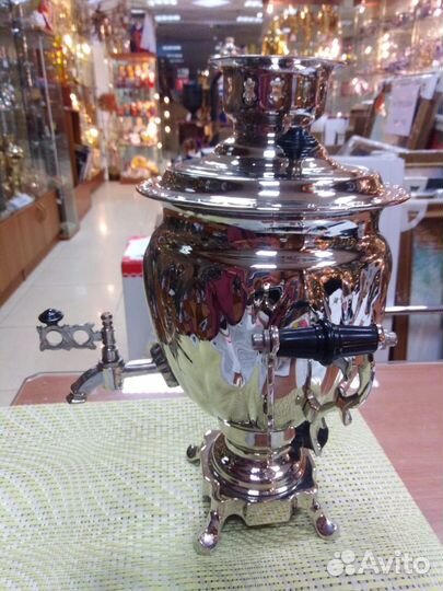 Самовар желудь никелированный