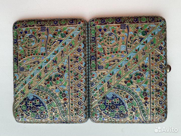 Портсигар, серебро, эмаль, Россия