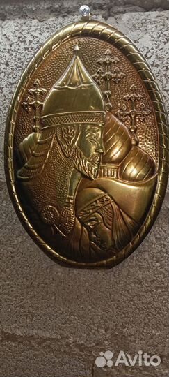 Чеканки медь, якорь термометр панно СССР