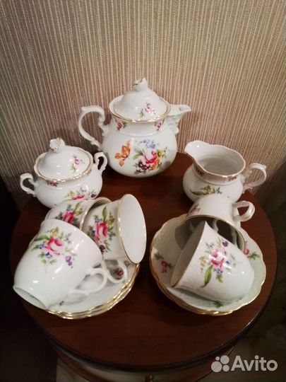 Сервиз чайный Thun Menuet Мейсенский букет. Редкий