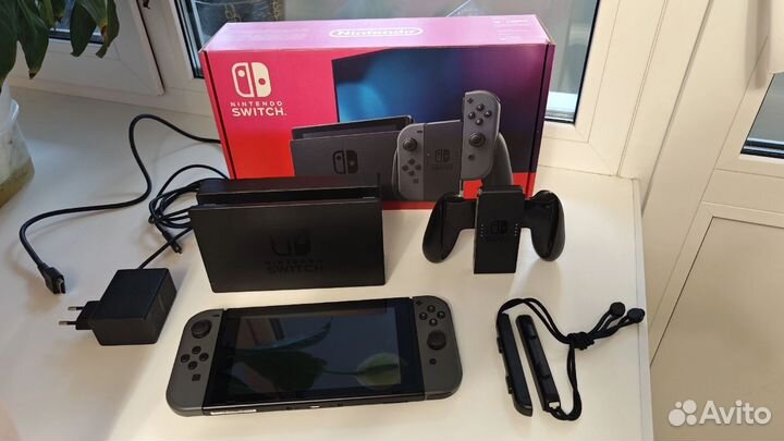 Nintendo switch rev2 прошитая + 128гб