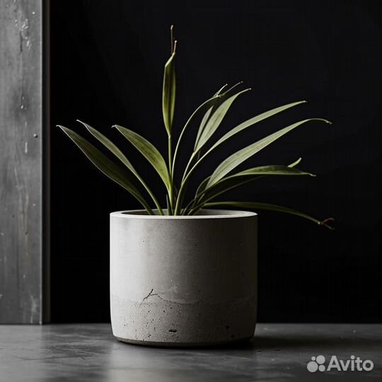 Кашпо бетонное круглое