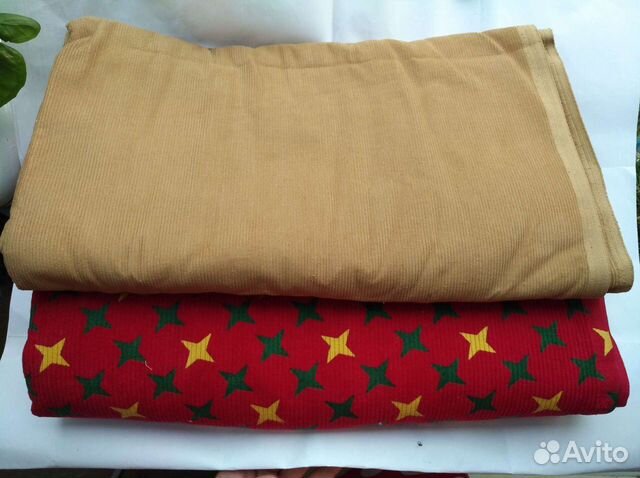 Вельвет отрезы бежевый и бордовые