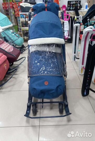 Санки коляска ника 7-8 к Премиум укачивание