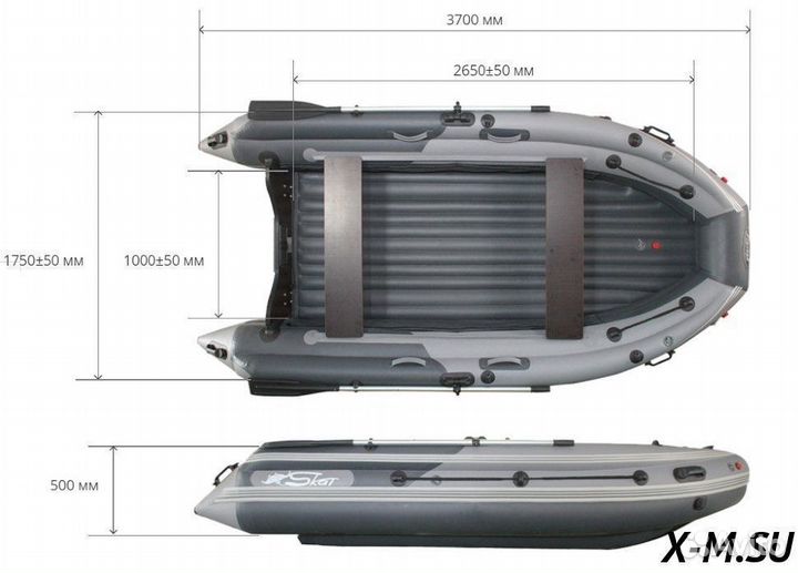 Лодка надувная skat triton 370NDFi с фальшбортом