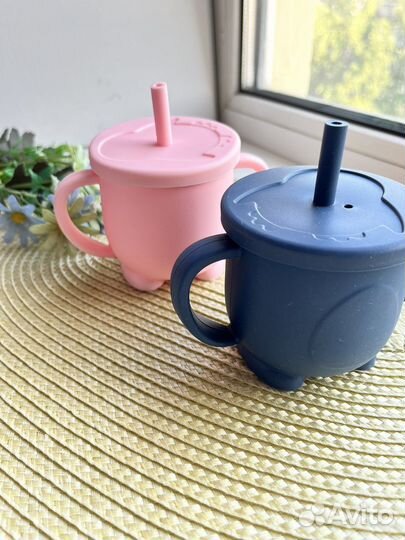 Поильник непроливайка с трубочкой