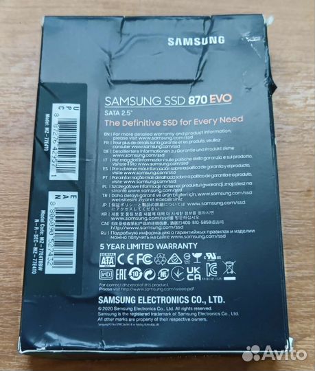 SSD диск Samsung 870 EVO 4TB MZ-77E4T0B