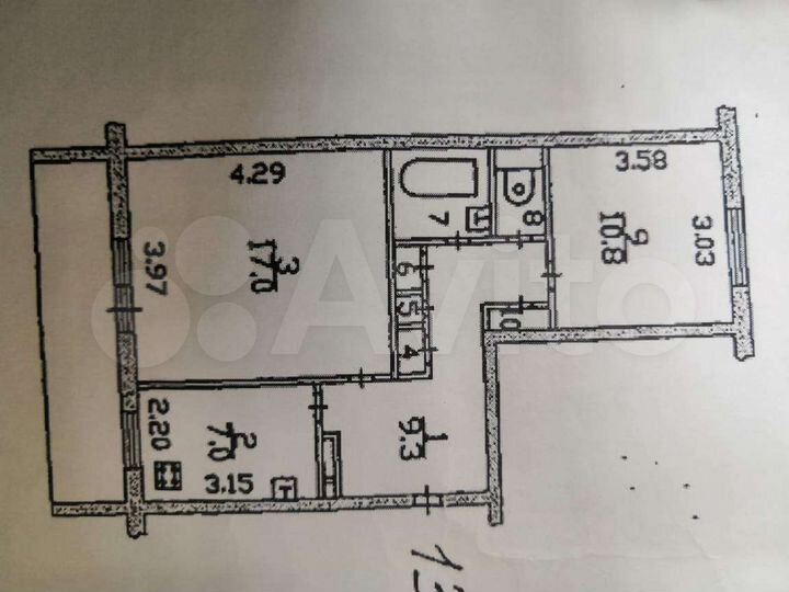 2-к. квартира, 49,1 м², 3/3 эт.
