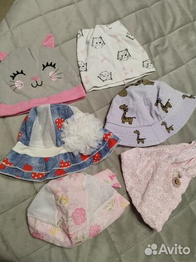 Шапочки, панамки, косынки пакетом 3-4 года