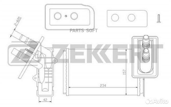 Zekkert MK-5037 Радиатор отоп. Nissan Kubistar (X7