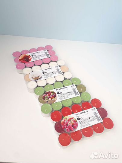 Свечи IKEA ароматические синлиг разные ароматы